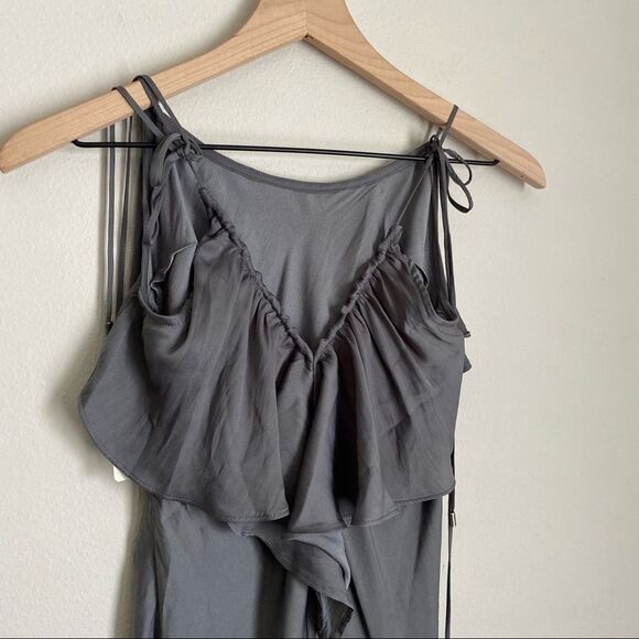INTIMATELY FREE PEOPLE silver grey silky maxi dress NWT - Picture 3 of 6
